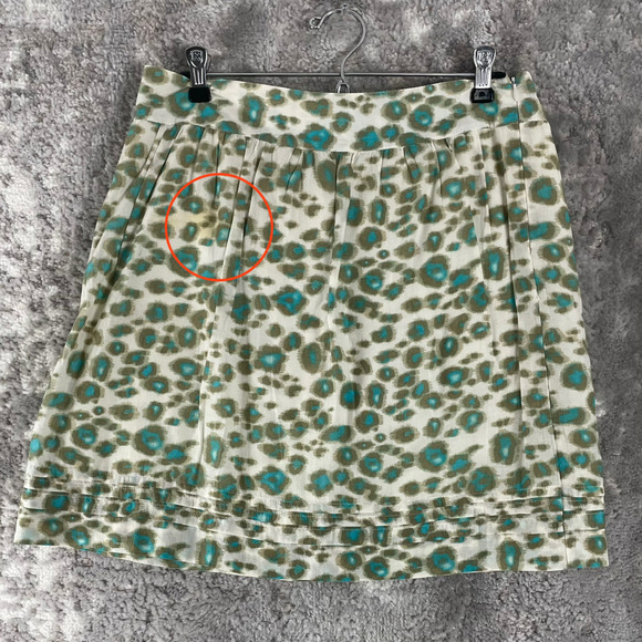 Ann Taylor LOFT Petite Size 6P Leopard Print Pleated A Line Mini Skirt ZIp Lined - Picture 2 of 10